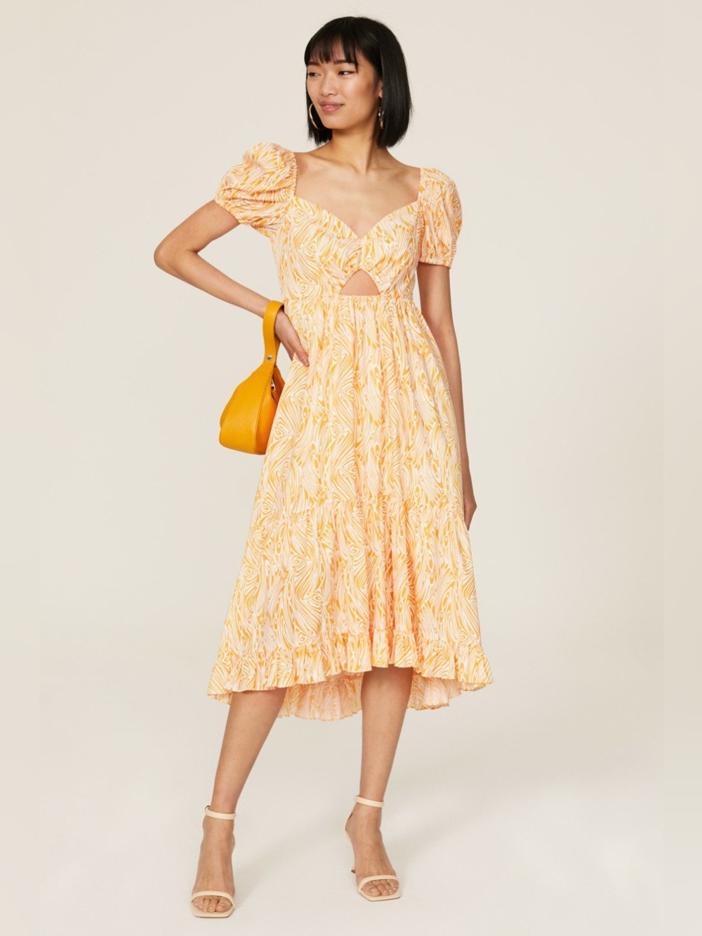 Cinq a Sept Tevah Dress Midi High Low Size 6 6165